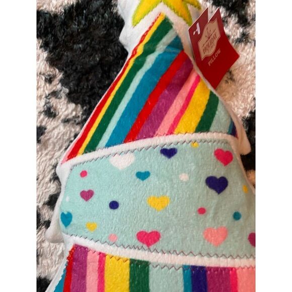 Holiday Time Pastel Christmas Tree Throw Pillow - Picture 4 of 8